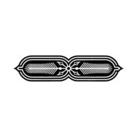 Ornamental Black White Decorative Element, Border , Minimalist vector