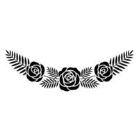 Elegant Floral Black Rose Wreath on White vector