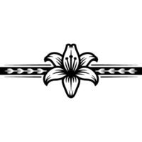 Elegant Black White Lily Floral Element vector