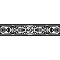 Elegant Floral Border Black and White Rose Motif on White Background vector