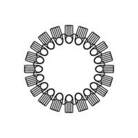 Abstract Circle of Connected Figures, Minimalist , Illustration vector