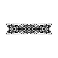Minimalist Floral Border, Black and Red, Decorative Element vector
