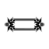 Elegant Black and White Floral Frame Template For vector