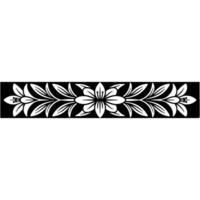 Floral Border Element, Black and White, Elegant vector