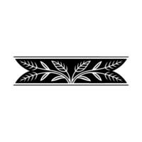 Elegant Black and White Leaf Border, Decorative Element vector