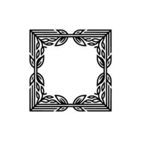 Elegant Minimalist Leafy Frame on White Background vector