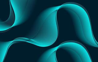 Abstract Teal Waves on a Dark Background vector