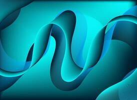 Abstract Turquoise Waves Dynamic Composition for Modern Presentation vector
