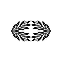 Elegant Black Olive Branch Emblem on Neutral Background vector