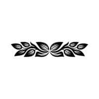 Elegant Black Leafy Border on White Decorative Element vector