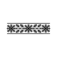 Minimalist Snowflake Border Ornament on White Background vector