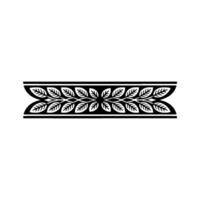 Elegant Black Leaf Border on White Background Decorative Element. vector