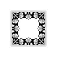 Elegant Floral Frame in Black and White Decorative Art vector
