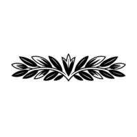 Minimalist Laurel Leaf Decoration Black and White Element vector