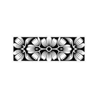 Geometric Floral Pattern, Monochrome Element For Decoration vector