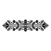 Minimalist Geometric Winter Ornament in Black and White vector