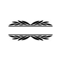 Elegant Laurel Wreath Divider with Space For Text, Black and White vector