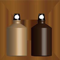 3d illustration of a drinking bottle in a minimalist style vector