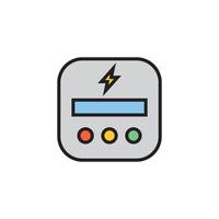 Analog Kilowatt hour electric metere concept, Digital power supply meter on white background, Front View Energy Consumption Measurement Device Icon design vector