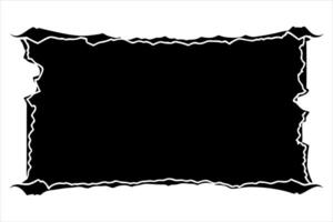Distressed Edges Rectangle Frame with Ripped Torn Border Illustration for Vintage Style Design vector