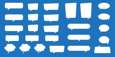 Blank empty white speech bubbles. Cartoon word balloon. vector