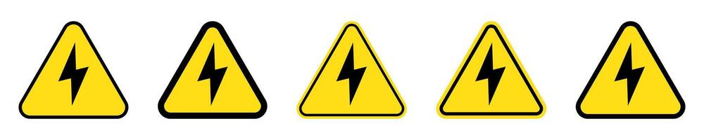 High voltage sign with lightning and High voltage icon. Hazard and danger, caution electrical icon. vector