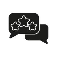 Customer Feedback And Reviews Solid Icon. Star Rating And Messaging Silhouette Symbol. Evaluating Products Or Services, Customer Satisfaction, And Communication. Isolated Illustration vector