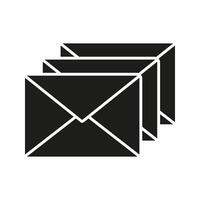 Stacked Envelopes Solid Icon. Email Management, Communication, And Messaging Silhouette Symbol. Digital Correspondence And Information Exchange. Isolated Illustration vector