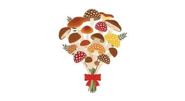 A Mushroom Bouquet of Forest Foraged Fungus A Delightful Display of Nature vector