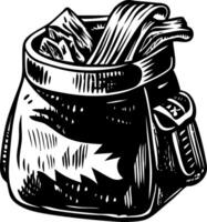 A vintage style illustration representing game bag vector
