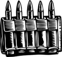 A vintage style illustration showing a bullet pouch vector