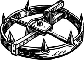A vintage style illustration showing hunting trap vector