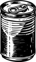 A vintage style illustration representing tin juice vector