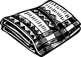 A vintage style illustration showing wool blanket vector