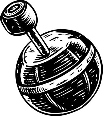 A vintage style illustration representing weighted bola