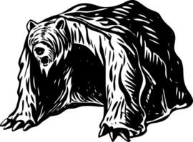 A vintage style illustration showing a bear hideout vector
