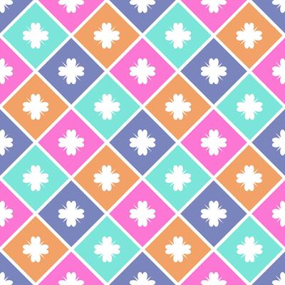 Ornament in colourful tiles seamless geometric pattern