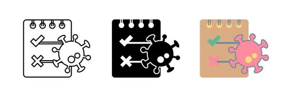 virus analysis document icon set. modern design isolated on white background vector