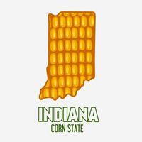 Indiana Map with Corn Pattern Perfect for Print, Apparel, etc vector