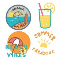 Fun Beach and Summer Badge Set vector