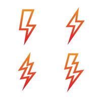 Lightning Bolt Circles Set Gradient vector