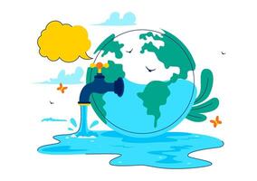 Protect Water Resources Illustration with Globe and Droplets for World Water Monitoring Day vector