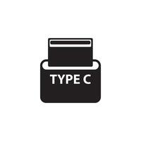 USB type C icon. . vector