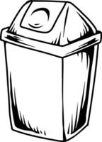 Swing Top Trash Can Line Art vector