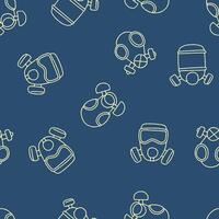 Outline Gas Mask Seamless Pattern Background for Surface Print Fabric Fashion Wrapping vector