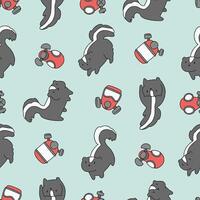 Seamless Pattern of Skunk Gas Mask Background for Fashion Wrapping Print Fabric Surface vector