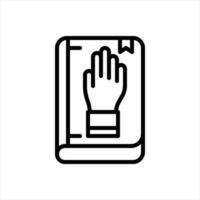 Black line icon pledge vector