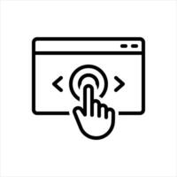 Black line icon click vector