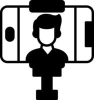 Selfie Stick Holding Mobile Device vector