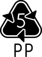 Polypropylene Plastic Identification Symbol vector